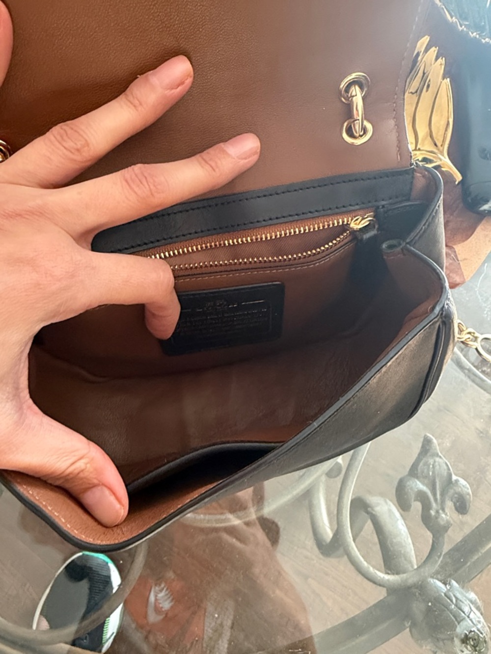 Coach Black Leather Shoulder Bag with Gold Hardware - Picture 2 of 6